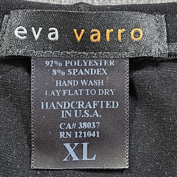 Eva Varro Top Womens XL Black LS Round Neck Oversized Slouchy Goth Witchy Flaw - Picture 3 of 12